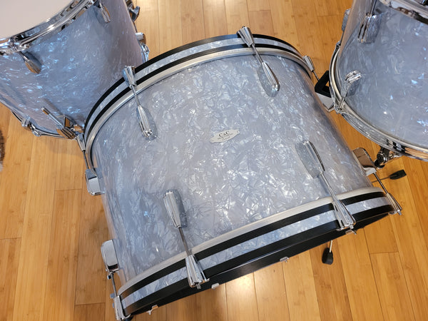 Drum Kits - C&C Drum Co. 14x24 9x13 16x16 Gladstone Maple (Tweedy Blue Pearl)