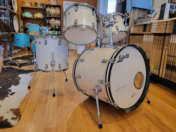 Drum Kits - (Used) Ludwig 18x22 9x12 10x13 16x16 Legacy Maple (White Marine Pearl)