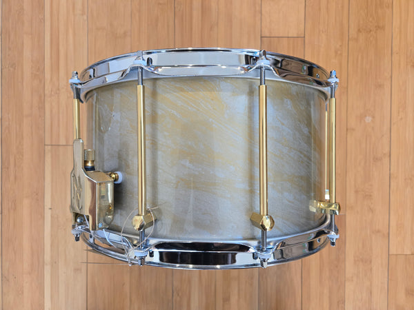 Snares - Noble & Cooley 8x14 SS Oak Snare Drum (Metallic Gold over Metallic Silver Hydro-Dip Gloss)