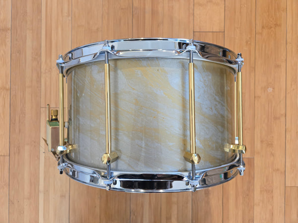 Snares - Noble & Cooley 8x14 SS Oak Snare Drum (Metallic Gold over Metallic Silver Hydro-Dip Gloss)