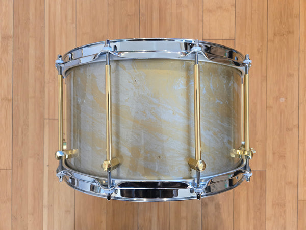 Snares - Noble & Cooley 8x14 SS Oak Snare Drum (Metallic Gold over Metallic Silver Hydro-Dip Gloss)